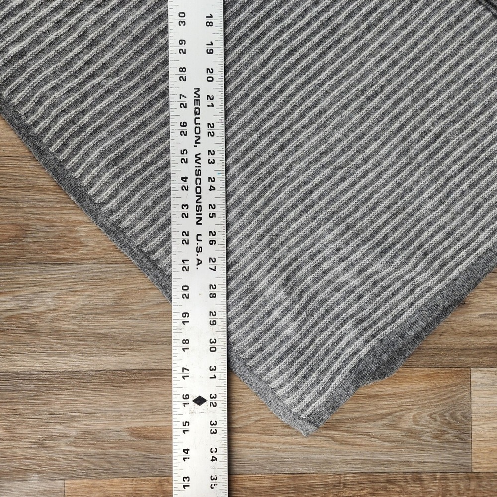 Sofia Cashmere Striped V Neck Poncho One Size 100% Cashmere‎ Grey - Picture 8 of 13